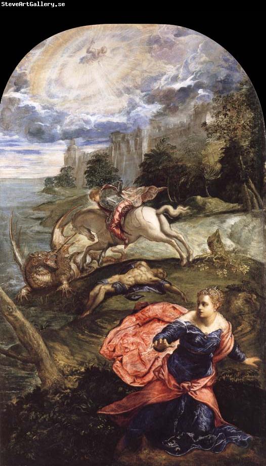 TINTORETTO, Jacopo Saint George,The Princess and the Dragon